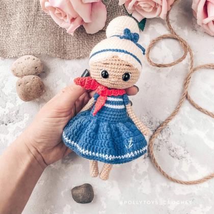 Crochet Pattern Sailor Girl Betty Amigurumi Doll..