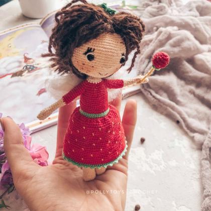 Crochet Pattern Doll Strawberry Fairy Amigurumi..