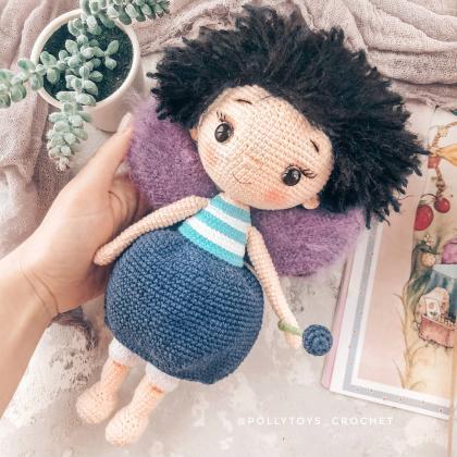 Crochet PATTERN doll blueberry fair..
