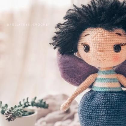 Crochet PATTERN doll blueberry fair..