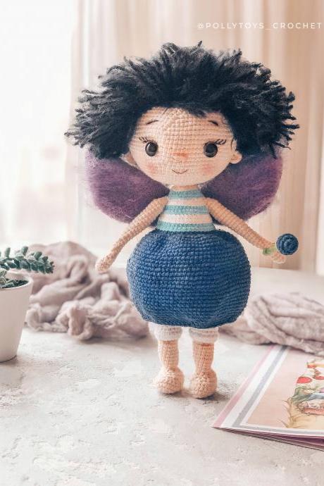 Crochet PATTERN doll blueberry fairy amigurumi crochet toy amigurumi doll crochet fairy crochet doll crochet patterns amigurumi pattern
